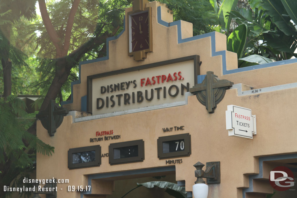 Guardians of the Galaxy: Mission Breakout had a 70 minute standby wait as I walked by.