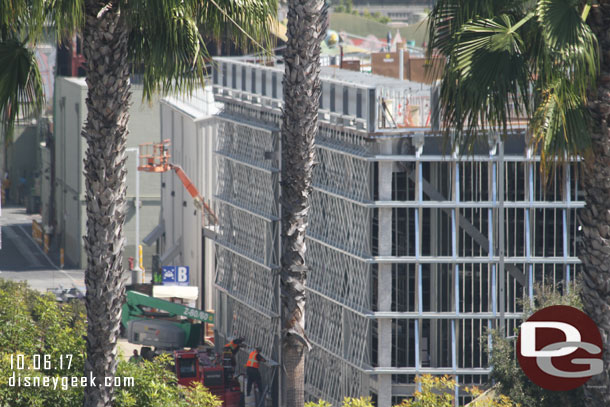 Preparations underway for the exterior wall of the Millennium Falcon show building.