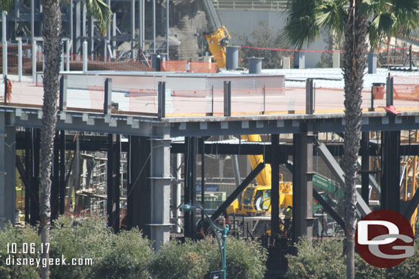 Work is underway in the village area, but the building obstructs most of the view and as soon as the walls go on we will not get to see anything anymmore.