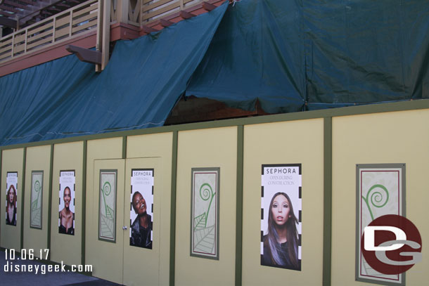 Sephora is receiving a facelift.  The store is still open as the exterior is being renovated.