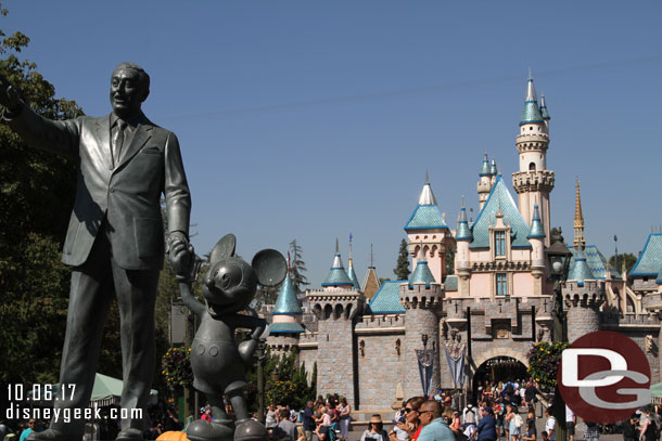 Sleeping Beauty Castle this afternoon with Walt and Mickey in the foreground.