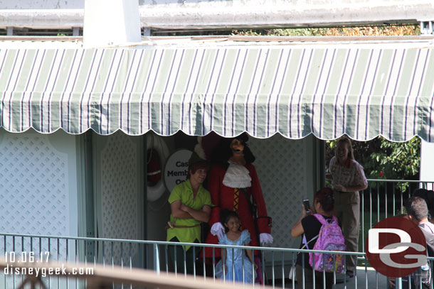 Peter Pan and Captain Hook meeting guests on the old Motor Boat dock.