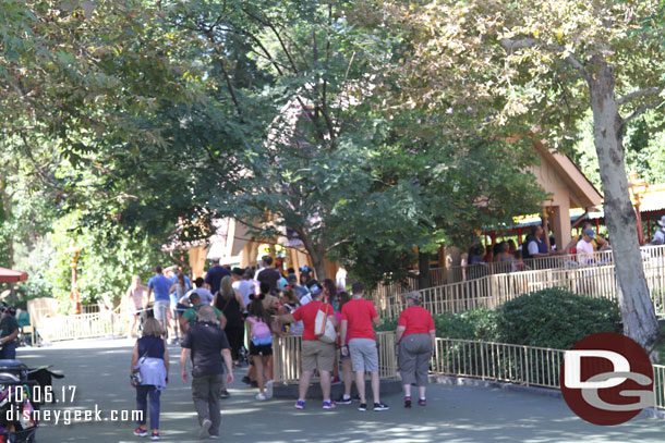 The Disneyland Railroad Toon Town Station queue went well beyond the station.