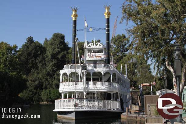 The Mark Twain was in port but not accepting guests when I walked by.  It started up about half an hour later.