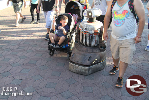 I made my way over to Tomorrowland and encountered Jake the Droid exploring the area.  He was rolling around.