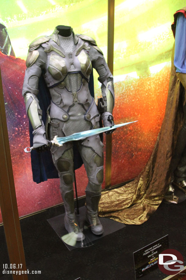 costume worn by Tessa Thompson as Valkyrie and he Dragon Fang Sword