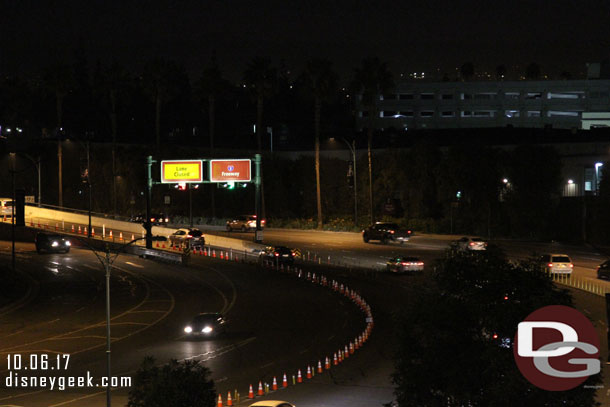 The overpass was still set up for two way traffic and it worked well to exit.