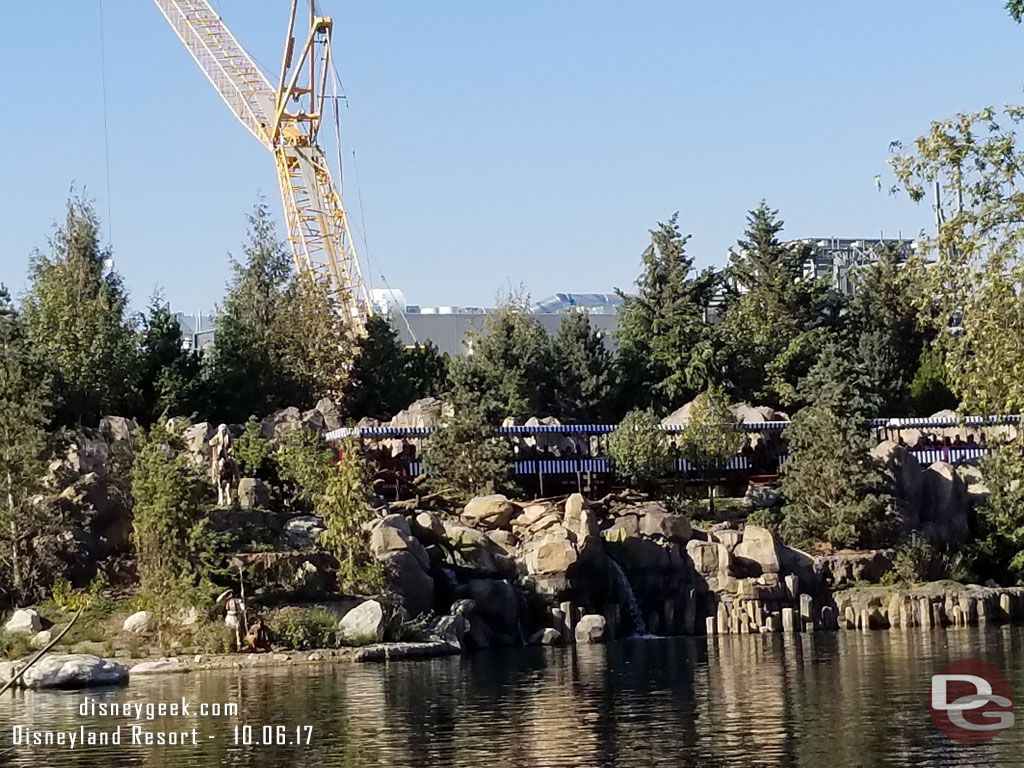 You can see the Star Wars show building just above the tree line.