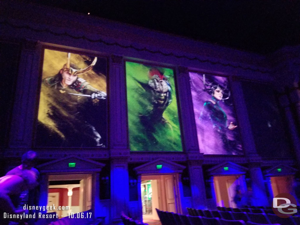 The side screens were in use with motion posters and then used during the preview too.