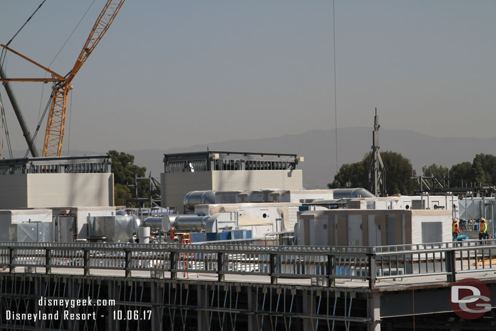 On the roof more HVAC equipment has been installed.