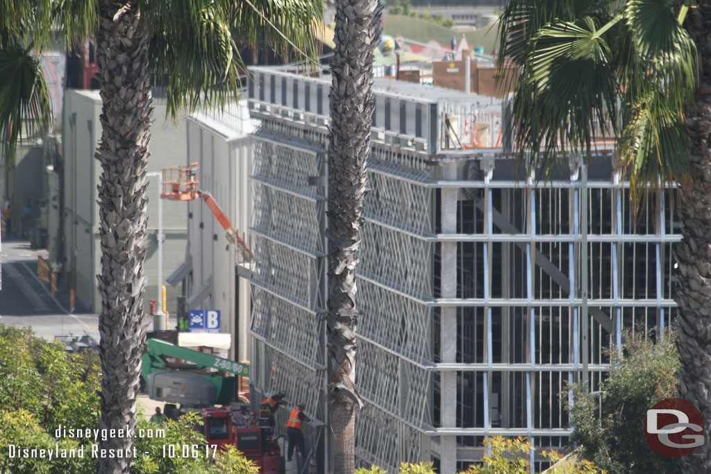 Preparations underway for the exterior wall of the Millennium Falcon show building.