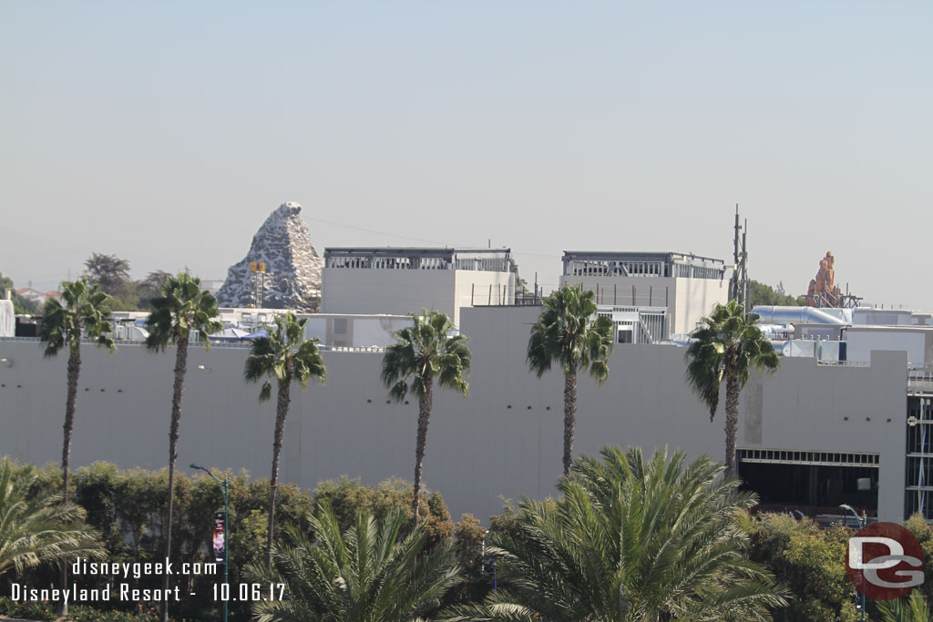 Exterior wall has been added to the structures on the roof.