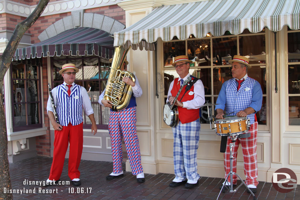 The Straw Hatters performing on Main Street USA