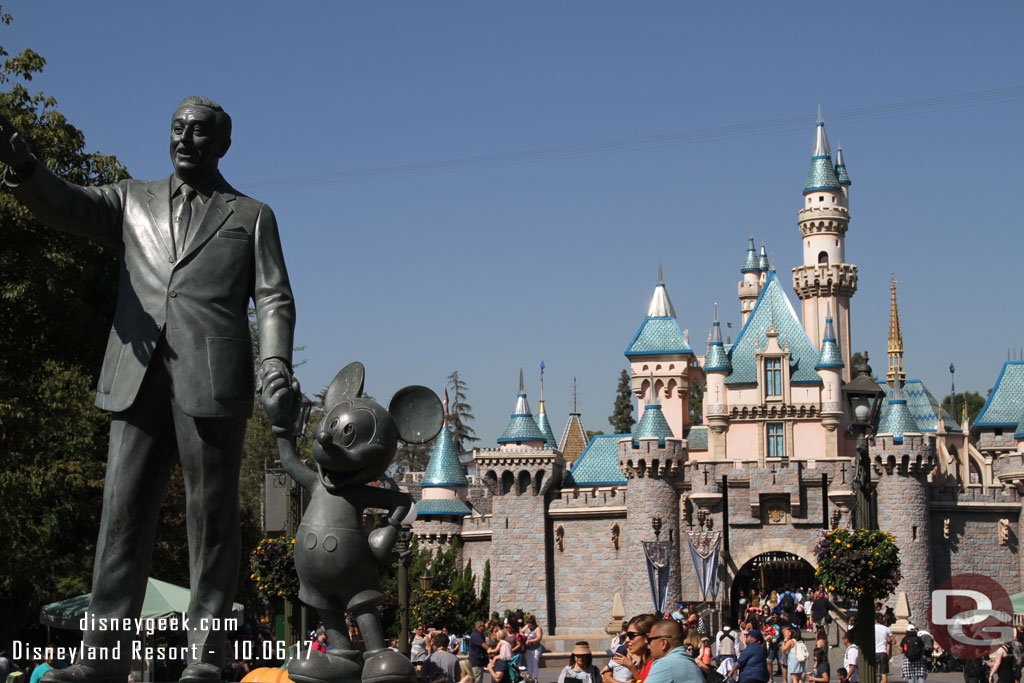 Sleeping Beauty Castle this afternoon with Walt and Mickey in the foreground.