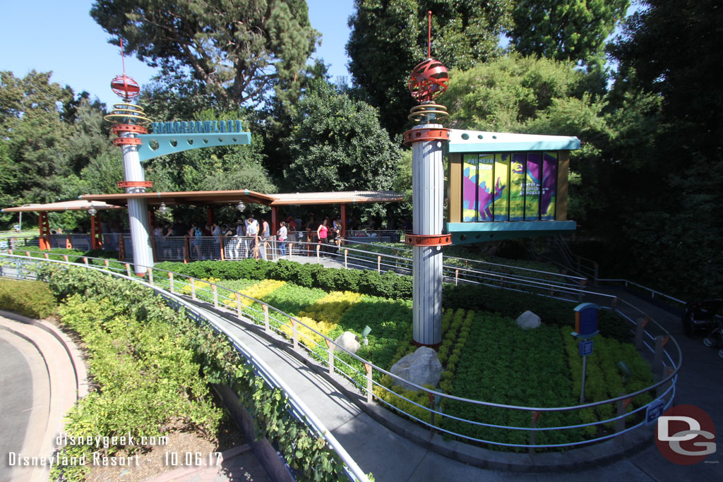 The Disneyland Railroad is still experiencing longer than normal waits.  The line in Tomorrowland was to the station entrance.