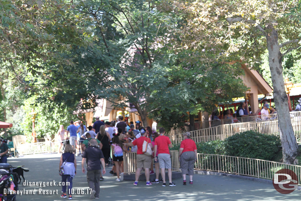 The Disneyland Railroad Toon Town Station queue went well beyond the station.