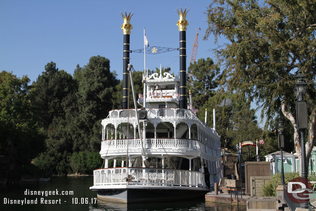 The Mark Twain was in port but not accepting guests when I walked by.  It started up about half an hour later.