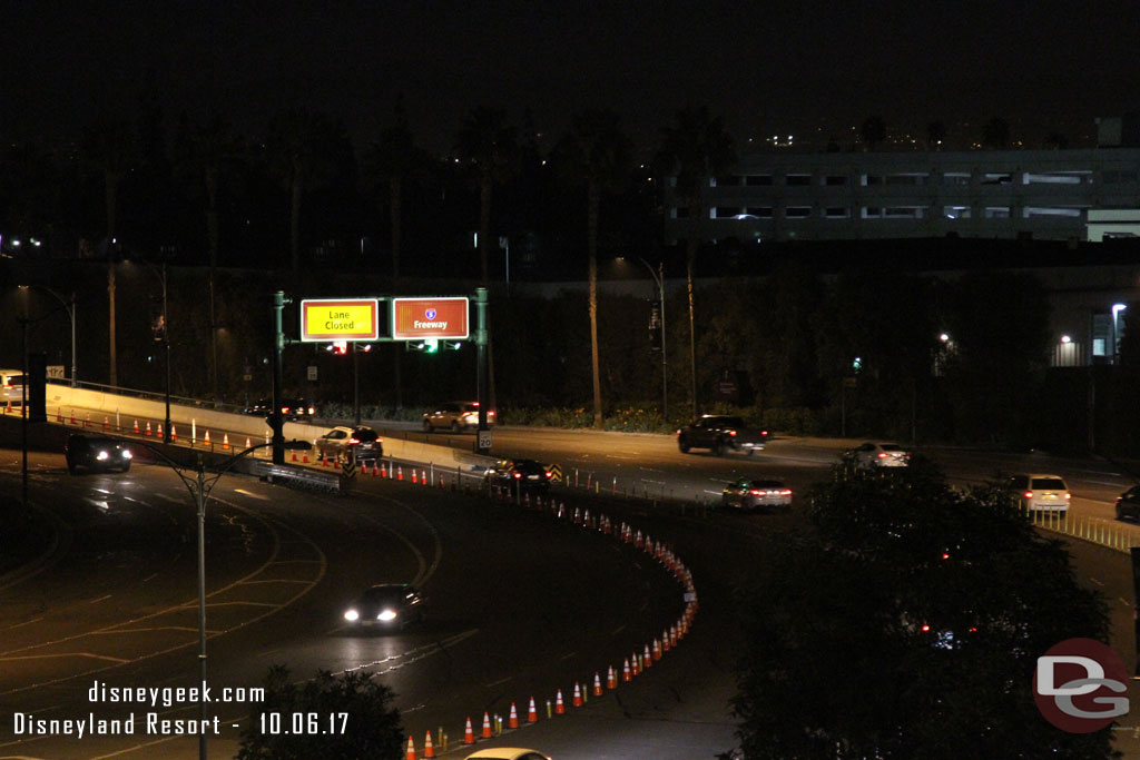 The overpass was still set up for two way traffic and it worked well to exit.