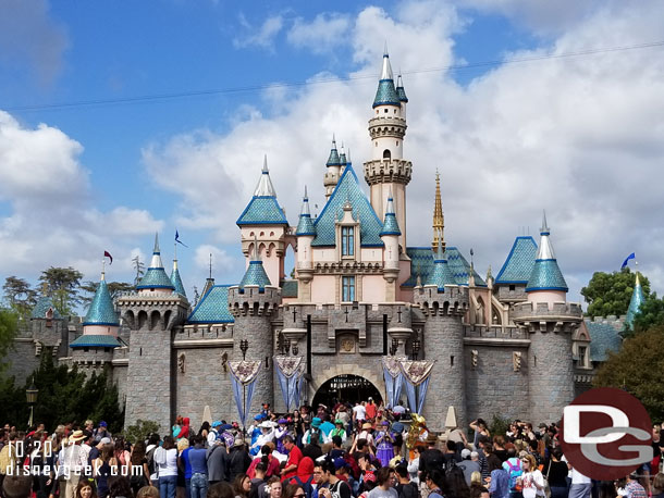 Sleeping Beauty Castle with the  Pearly Band performing.