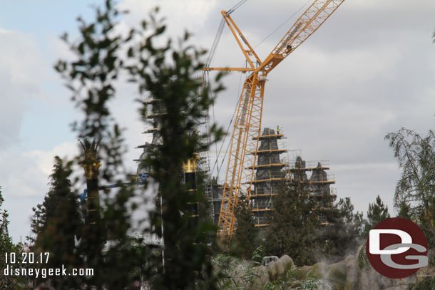 Star Wars Galaxy's Edge mountains from the train.