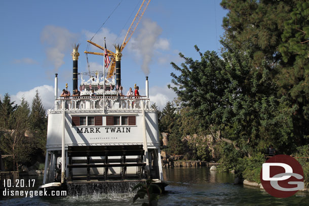 The Mark Twain heading up river.