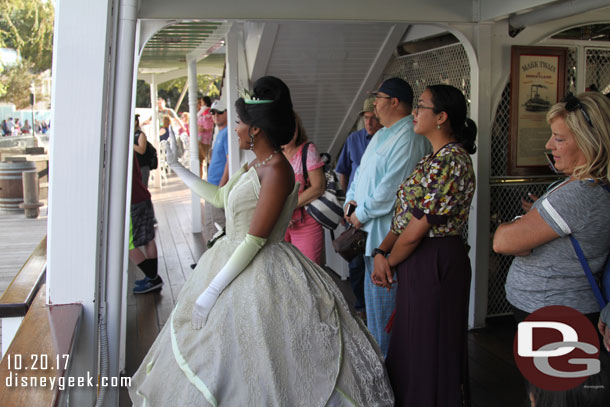 Tiana waving to the crowd as we approached the dock.