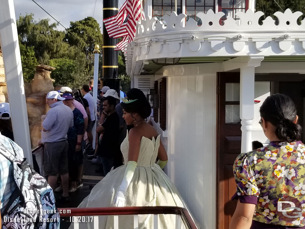 Princess Tiana was onboard for this cruise and she was strolling around the decks visiting with guests.