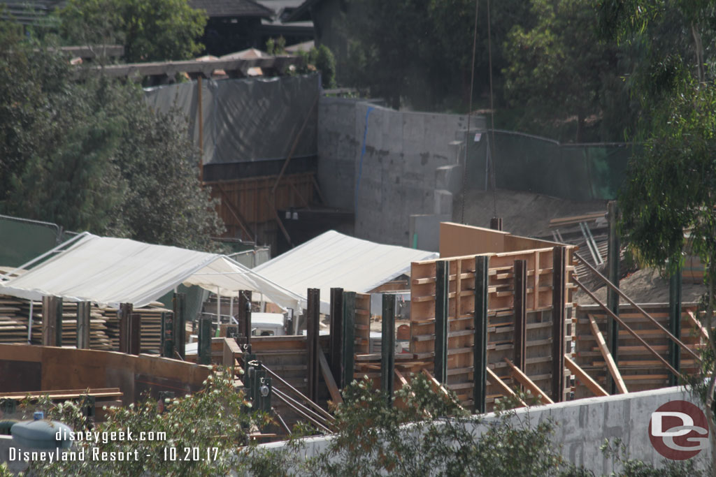 More forms going up inside the land as work moves to the Village and other structures.