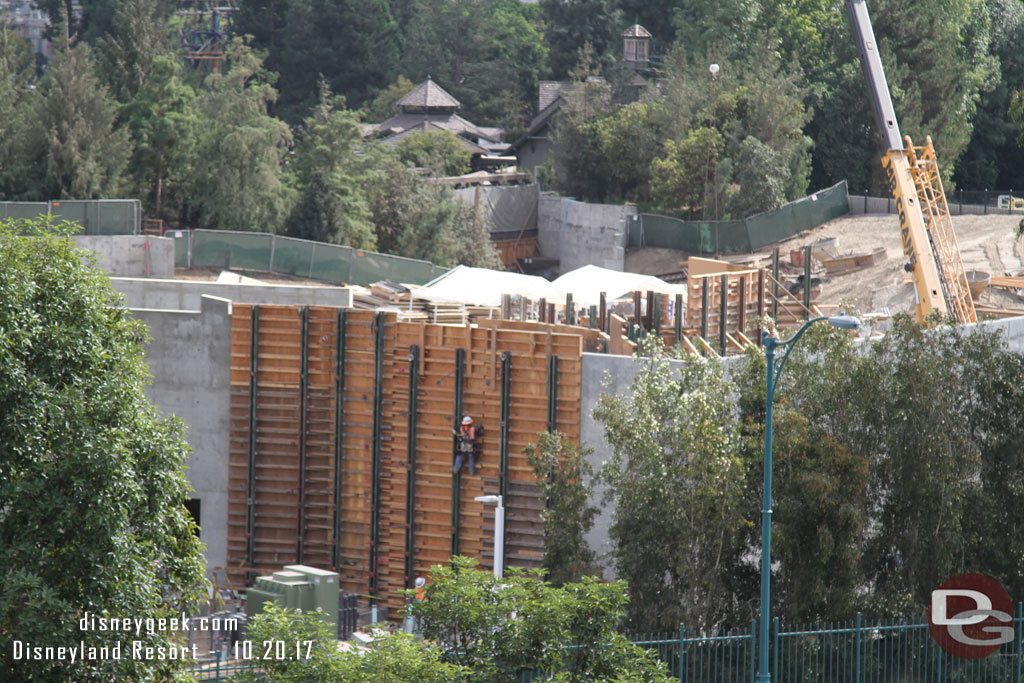 Back to the right (Critter Country) side of the project.  A worker is on the wall form, I could not tell if the concrete had been poured or not yet.