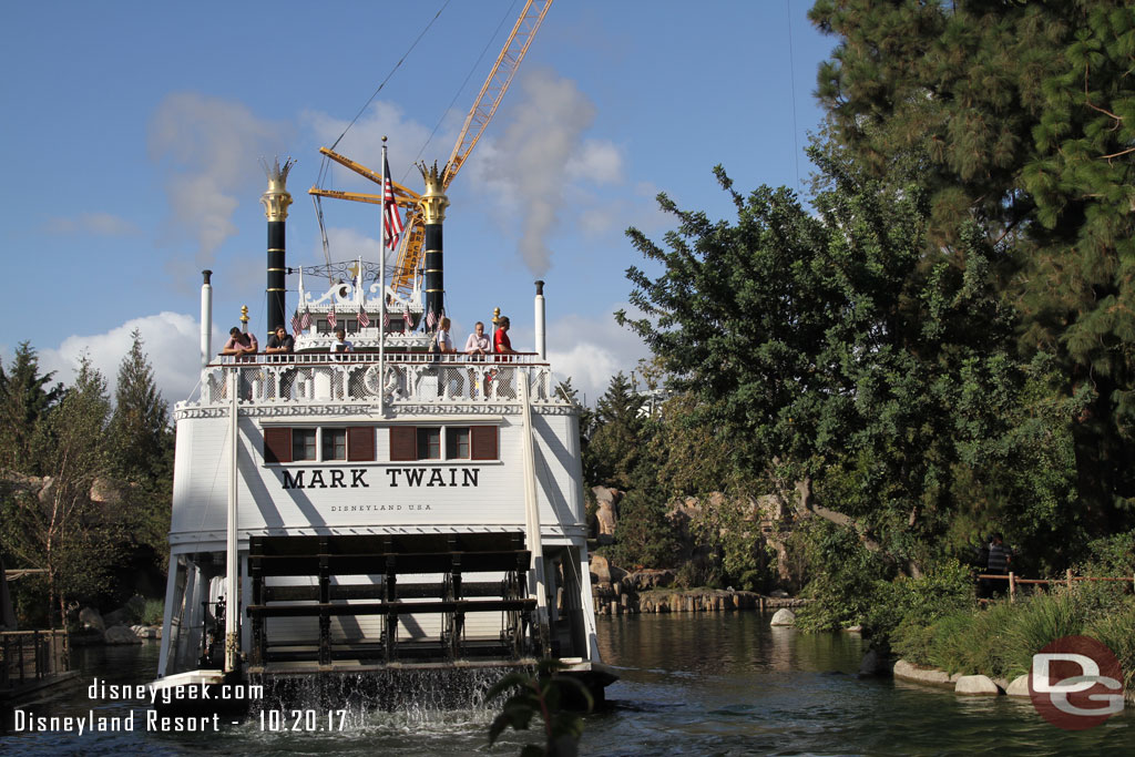 The Mark Twain heading up river.