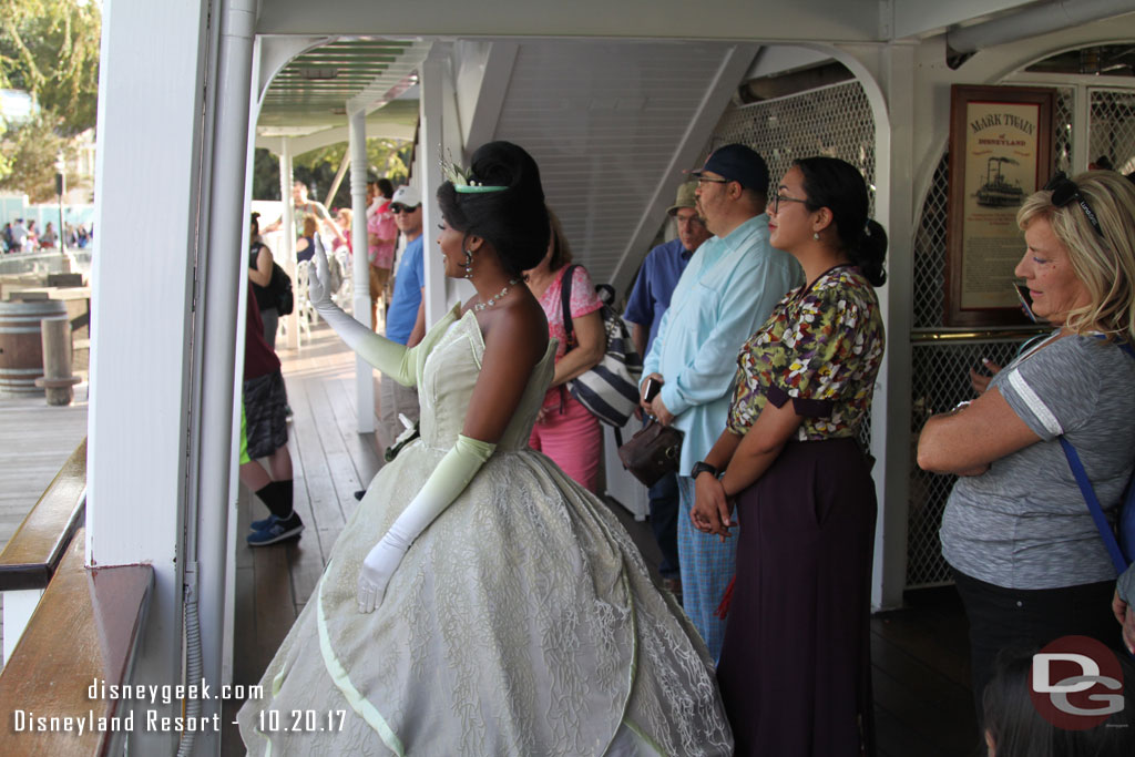 Tiana waving to the crowd as we approached the dock.