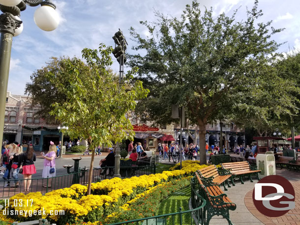 The two trees near the point in Town Square have been replaced with smaller ones.