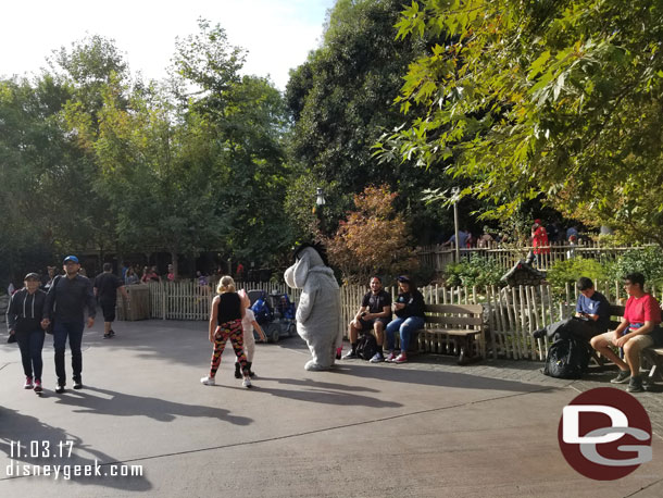 Because Santa is taking over their area the Winnie the Pooh characters were out moving around and taking pictures with guests.