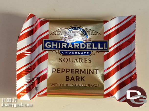 Ghirardelli has switched to peppermint bark samples