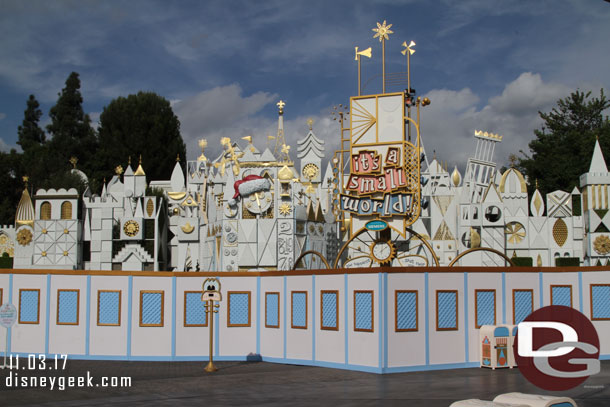 Small World is behind walls, the holiday version opens next Friday.