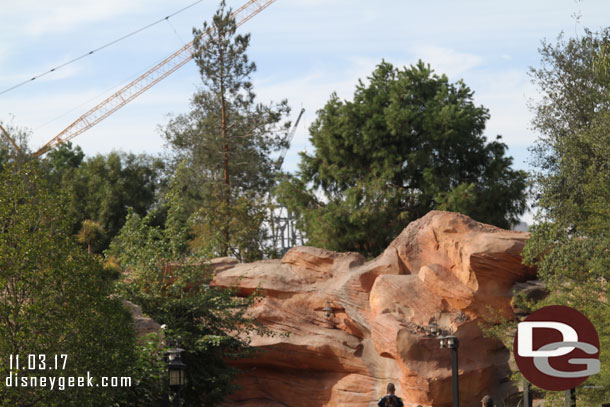 Steel is now visible as you walk down the Big Thunder Trail.