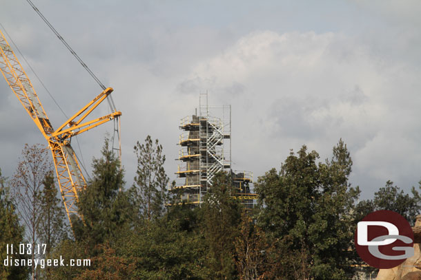 Star Wars construction visible over the trees