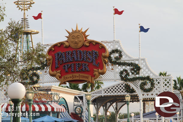 Last year to see this.. Paradise Pier decorations.. next year it will be Pixar Pier.