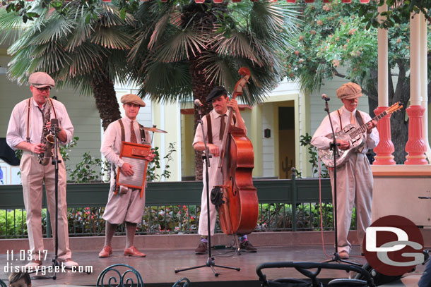 The Ellis Island Boys performing in Paradise Gardens.