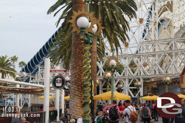 Christmas decorations are up on the Pier.