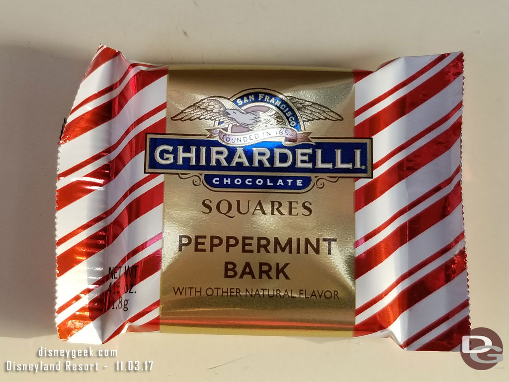 Ghirardelli has switched to peppermint bark samples