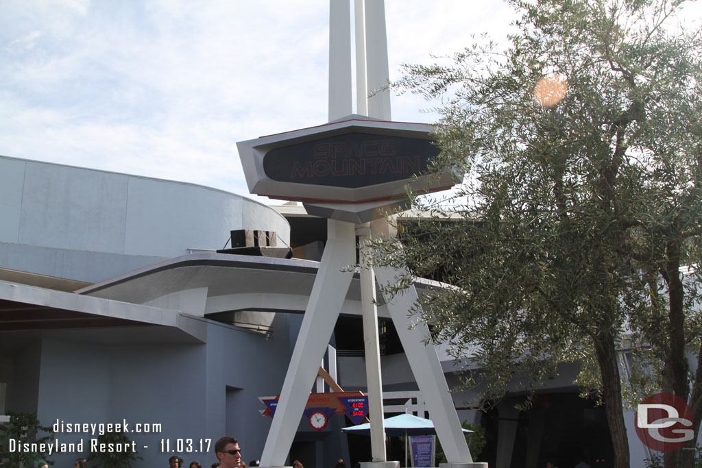 Space Mountain is back to the classic version, Ghost Galaxy ended on Halloween.