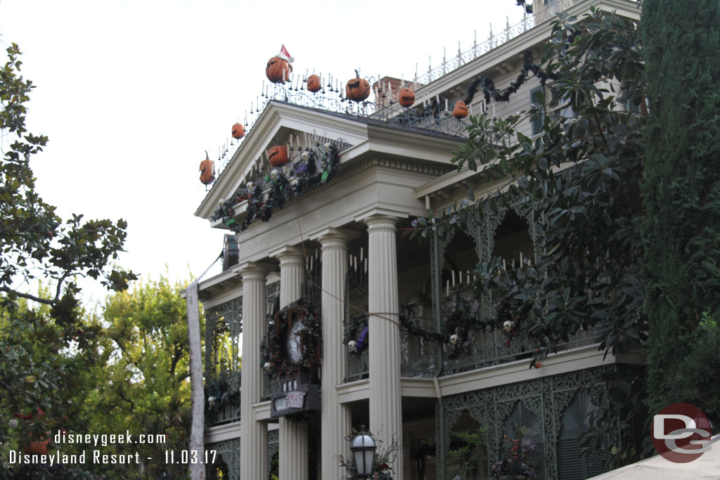 Haunted Mansion Holiday, with FastPass it took about 25 minutes to move through the queue and attraction.