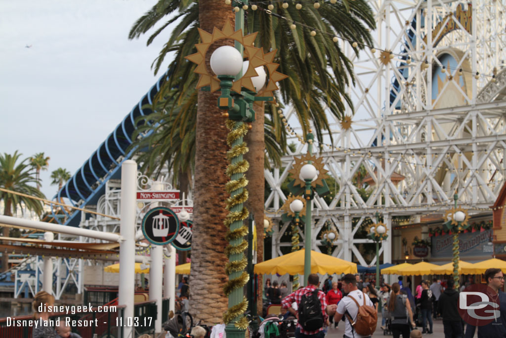 Christmas decorations are up on the Pier.