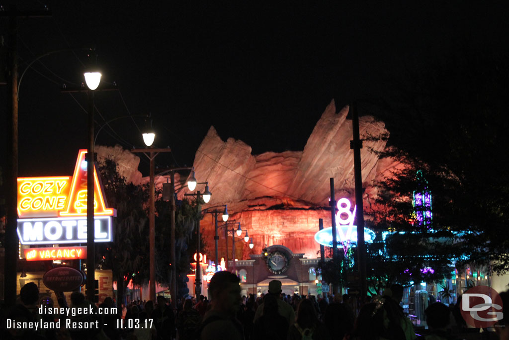 Cars Land this evening.