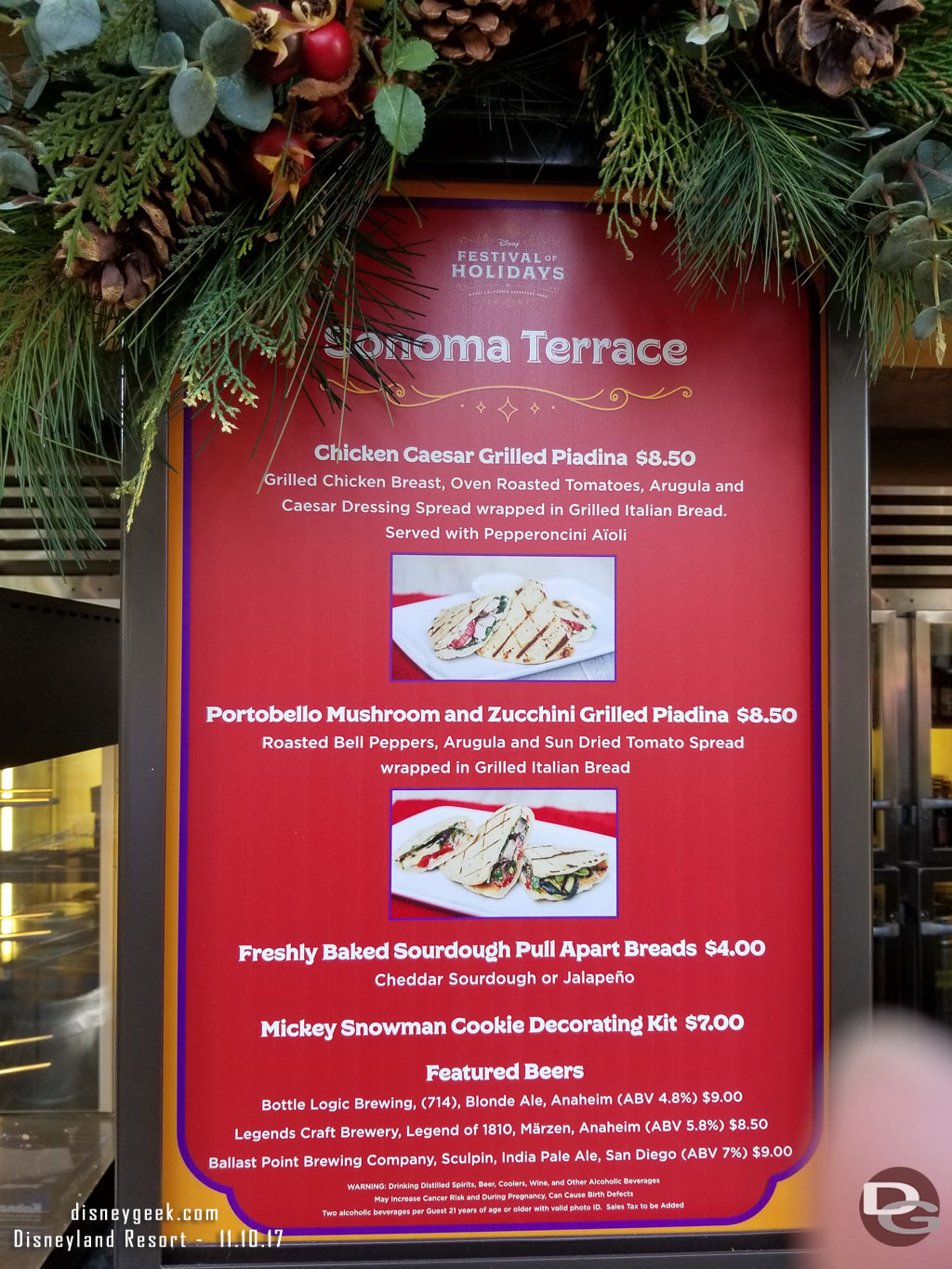 Sonoma Terrace offerings.