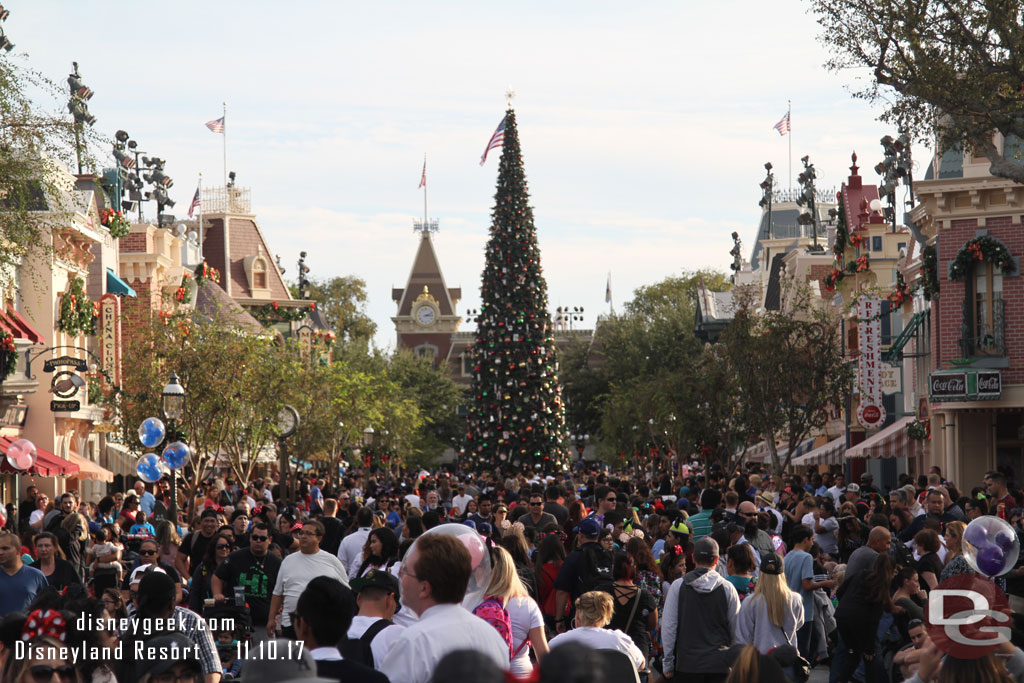 Found a spot on Main Street in the hub for A Christmas Fantasy Parade