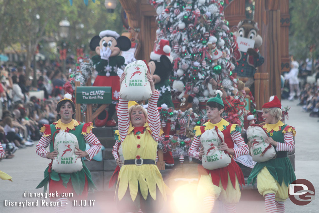 The Mailroom scene features Mickey, Minnie, Chip, Dale and Donald again this year.