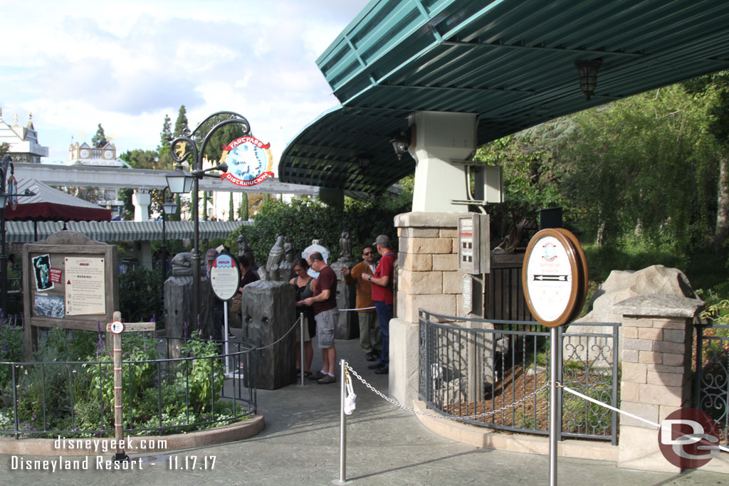 FastPass distribution for both Matterhorn and Small World Holiday. Interesting the two machines in the front for Matterhorn, three in the back for small world.
