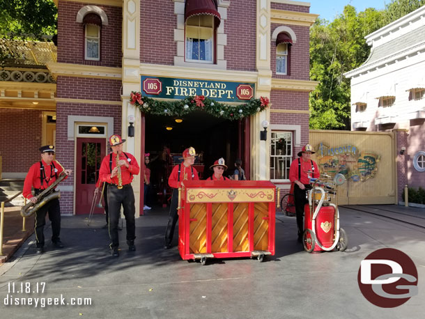 Hook and Ladder Co performing near the firehouse in Town Square.